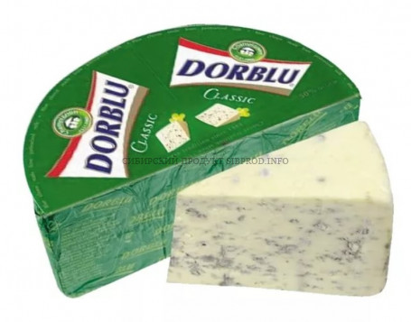 Сыр с голубой плесенью ДОРБЛЮ 50% вес 1,25 кг.