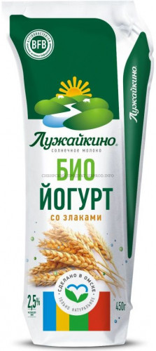 Биойогурт Злаки-отруби 2,5% "Лужайкино" кувшин 0,450 гр.