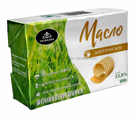 Масло Диетическое 53% ТМ "BELOGORE" 180 гр