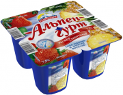 Йогурт Сливочный со вкусом клубника-ананас 7,5% "Альпенгурт" 0,100 г