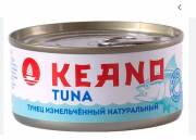 Тунец измельченный натуральный, 185гр, ж/б, ключ /Кеано/