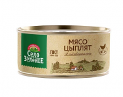 Консервы мясо цыплят в собственном соку СЕЛО ЗЕЛЕНОЕ ж/б 325г*18шт