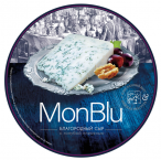 МонБлю: сыр с голубой благородной плесенью 50% круг 2,5 кг.