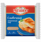 Слайсы сыр плавленый Сливочный 40% ТМ ПРЕЗИДЕНТ 300гр