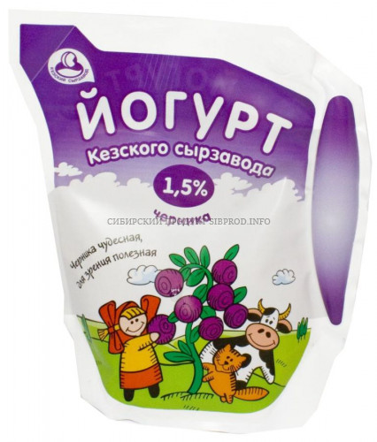 Йогурт Черника 1,5% "Эколин" 0,450 л.