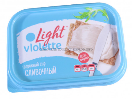 Сыр творожный "Виолетта Лайт" Сливочный м.д.ж. 60% Карат 160 гр.
