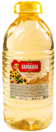 Масло подсолнечное рафинированное "Каролина" 5 л.