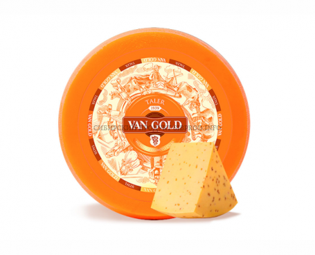 Талер сыр 50% с пажитником ТМ ВАН ГОЛД круг 9 кг.
