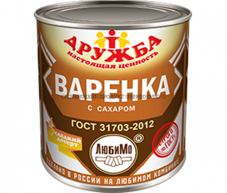 Варенка с сахаром 8,5% "Дружба" ж/б 380 гр.