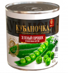 Горошек зеленый Кубаночка в/с мозговой 400г ГОСТ ж/б с/кл