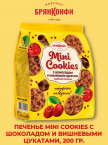 Печенье сдобное Mini Cookies с шоколадом и вишневыми цукатами 200г
