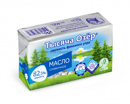 Масло сливочное 82,5% "Тысяча Озер" 400 г