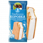 Деревенская коровка "Сэндвич" мороженое пломбир ванильный 12% в сахарном печенье 100 гр