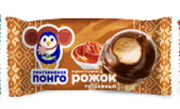 Рожок глазированный с начинкой кондитерской "Вареная сгущенка" в вафельном рожке. м.д ж 23%" Пингвиненок Понго"40 г