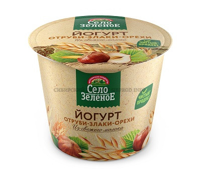 Йогурт Отруби-Злаки-Орехи 3,5% " Село Зеленое" 120 г