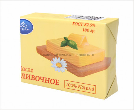 Масло Сливочное Традиционное 82,5% ТМ "БЕЛОГОРЬЕ" (жел.пачка) 180 гр.