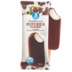 "Деревенская коровка"  мороженое эскимо пломбир 15% ванильный в шоколадной глазури  