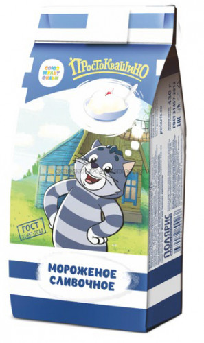 Мороженое "Простоквашино", сливочное, в бумажном пакете 430 гр