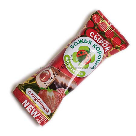 Сырок творожный глазированный со вкусом клубники " Божья коровка"   23% 40 г