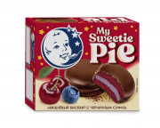 Бисквит с ароматом вишни с молочным суфле с наполнителем "черника" в молочном бельгийском шоколаде ЗГДиОП им.В.П.Пастухова 60 г 1 шт.