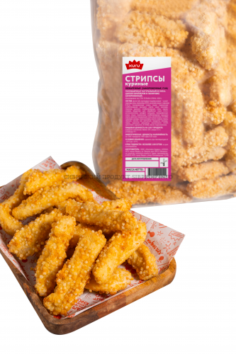 Стрипсы куриные обжаренные, замороженные ПФ, пакет 2кг