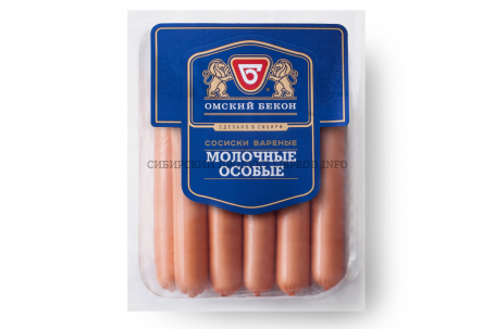 Сосиски Молочные Особые  550 гр Омский Бекон