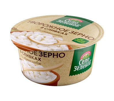 Творожное зерно в сливках СелоЗеленое 5% Пл/ст 0.130 г