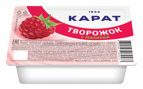 Продукт творожный "Творожок" термизированный фруктовый с наполнителем «Малина» 9% 230 гр.