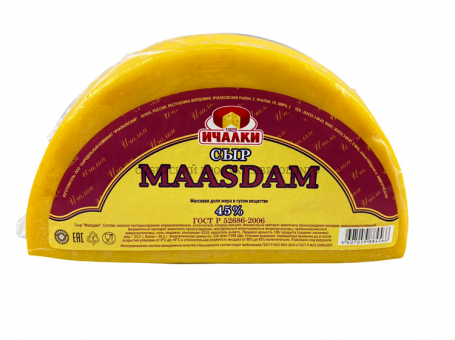 Сыр Маасдам 45% ИЧАЛКИ в покрытии 3 кг.