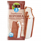 Деревенская коровка "Сэндвич" мороженое пломбир ванильный 12% в шоколадном печенье 100 гр